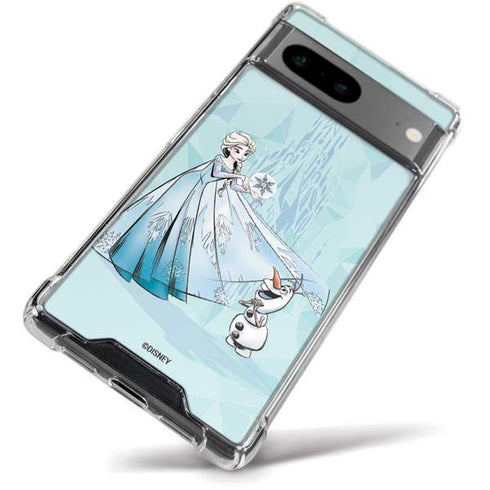 Disney Frozen Elsa and Olaf Art Google Pixel 8a Clear Case
